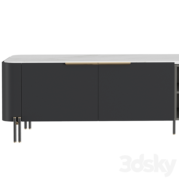 TV stand BAMBOO 3DS Max Model - thumbnail 2