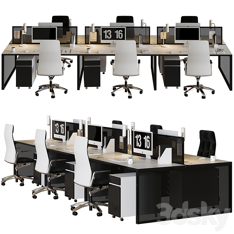 3DS MAX office furniture set 3DS Max