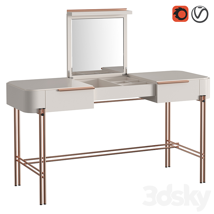 Dressing table BAMBOO 3DS Max Model - thumbnail 1