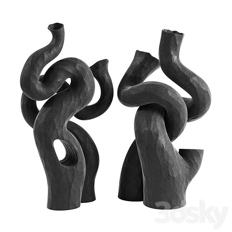 Kerryn levy vases set 3D Model