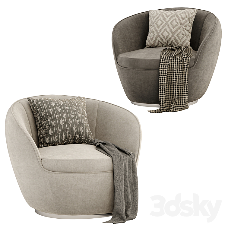 Giulia swivel armchair 3D Model Free