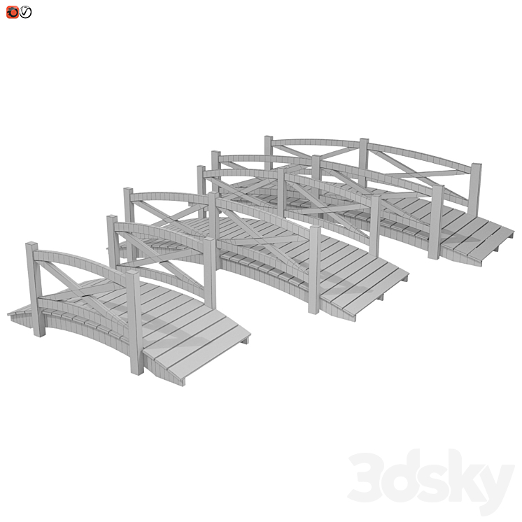 Garden bridges set 3 Other 3D model