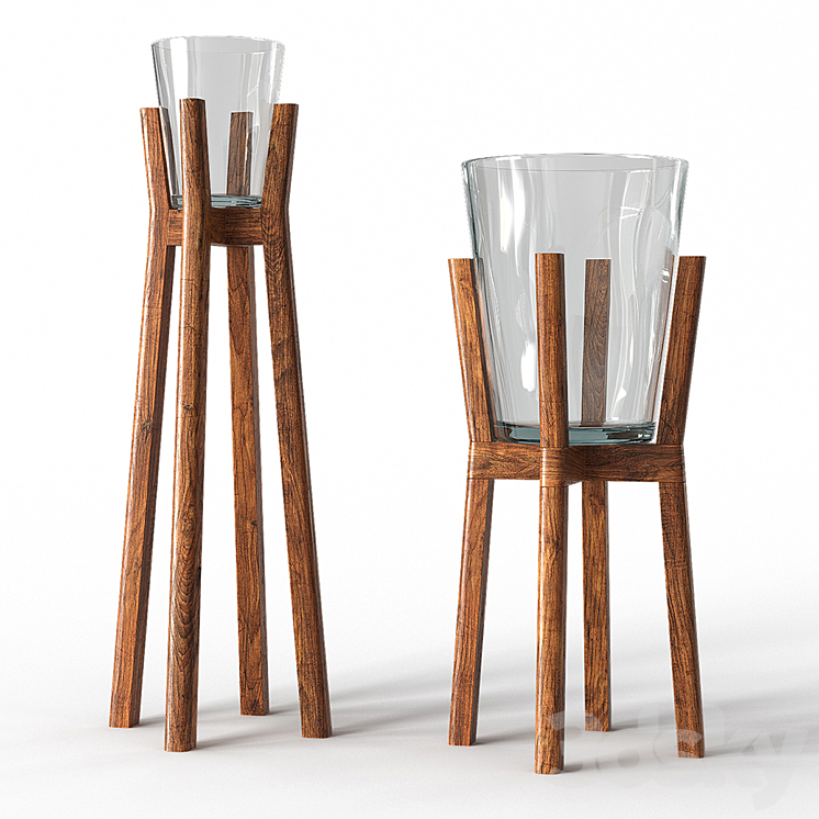 Planters made of wood and glass Zara Home Other decorative objects