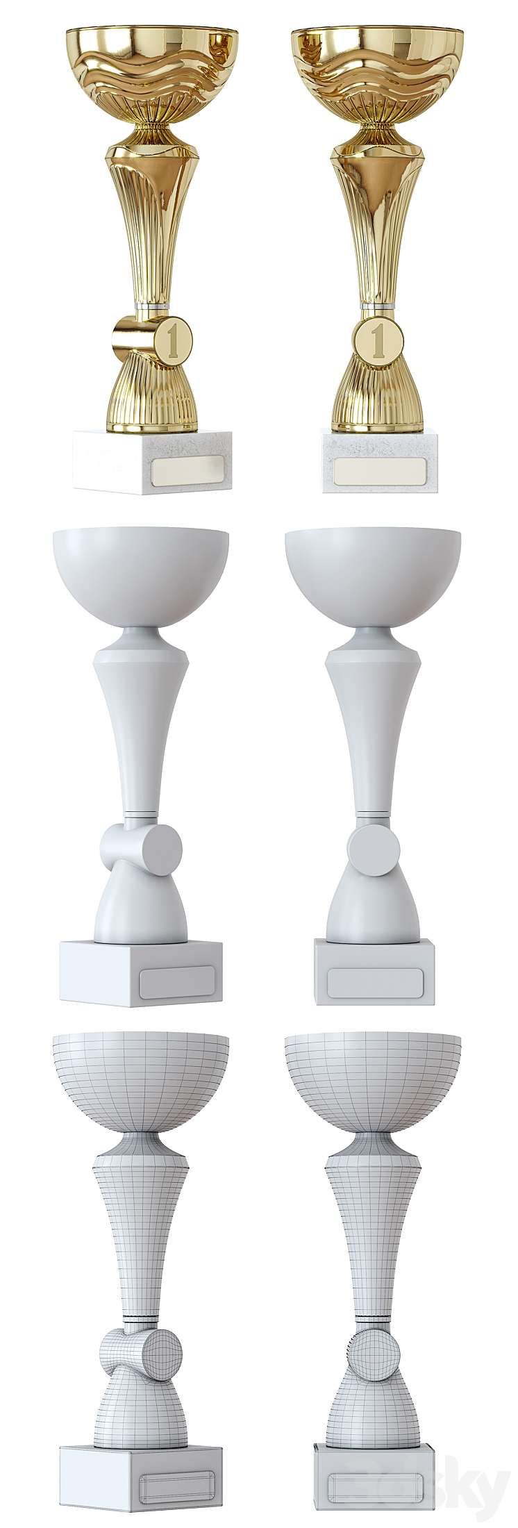 Sports awards and cups. Decor 3DS Max - thumbnail 2