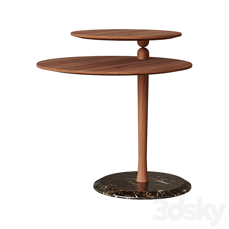 Side table Vaiven walnut 3DS Max - thumbnail 1
