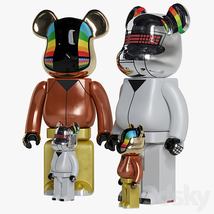 Bearbrick \/ Daft Punk Discovery 3DS Max - thumbnail 2