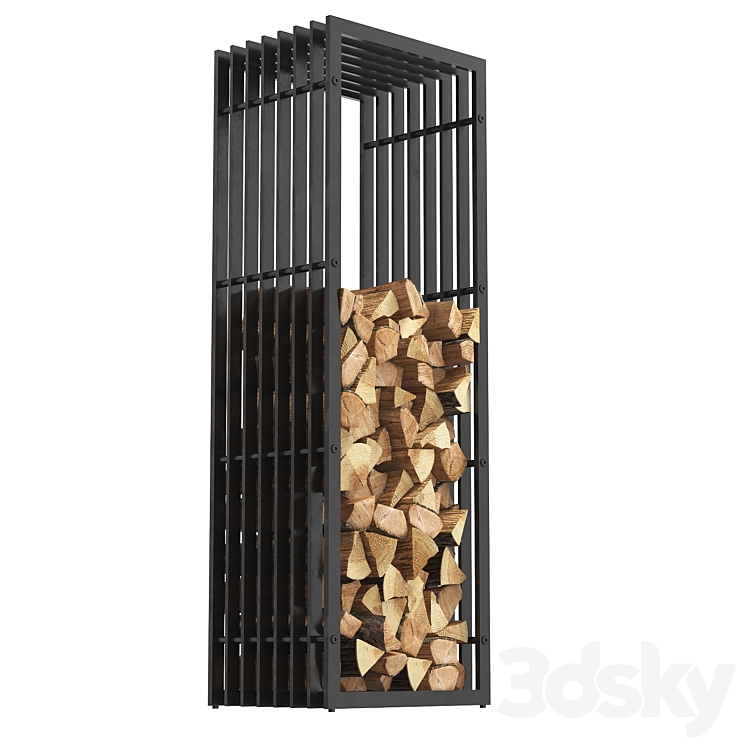 Firewood Storage-Rack-5 3DS Max - thumbnail 2