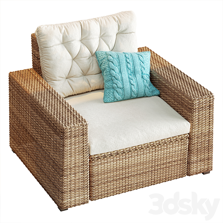 Garden chair IKEA Solleron 3DS Max - thumbnail 1