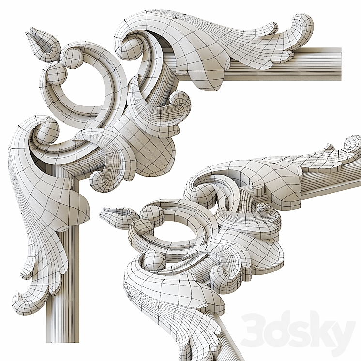 Molding corner 01 3D Model