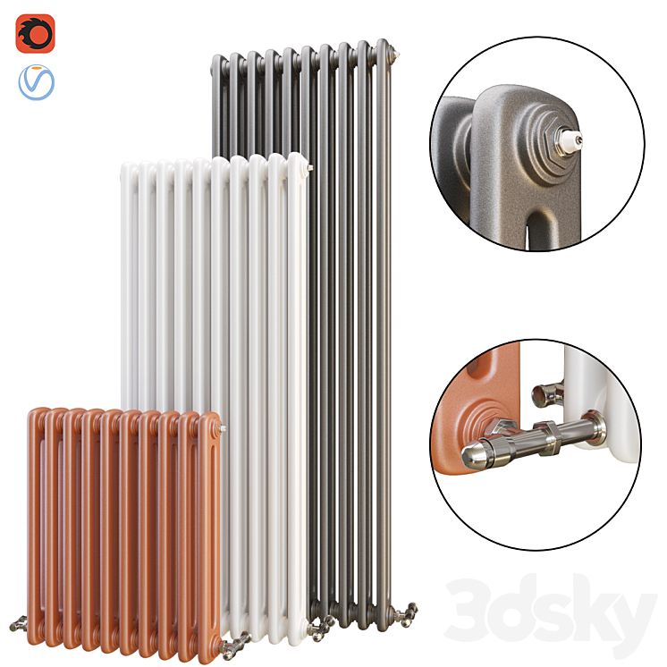 Wall mounted heating radiator 3D Model
