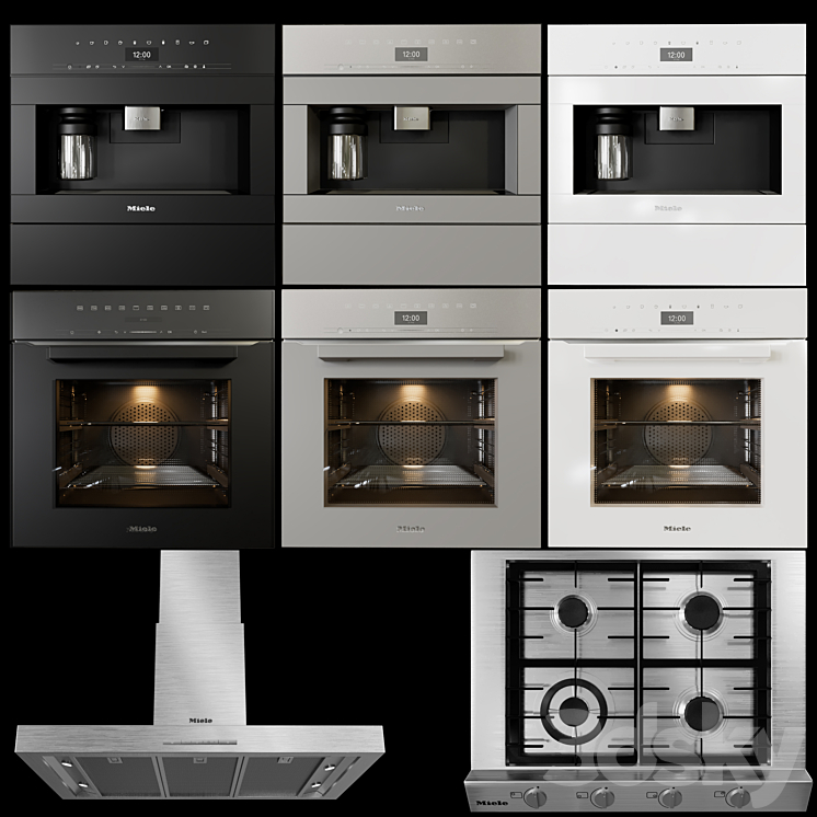 miele cooking appliances collection 3DS Max Model - thumbnail 1