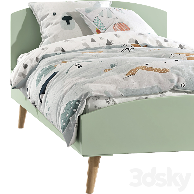 Lit enfant LIGNE CONFETTI - vert 3D Model