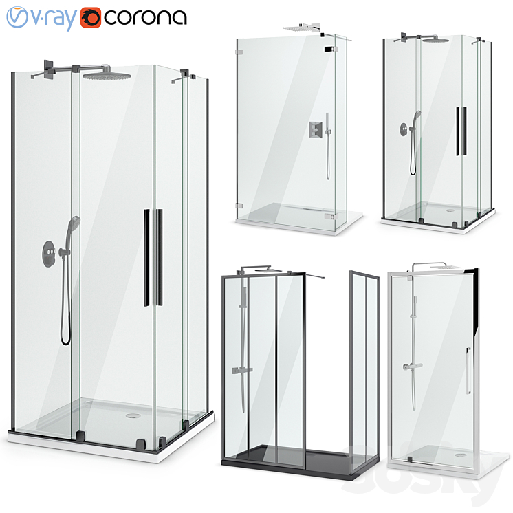 Showers Radaway West One Bathrooms and Ideal set 124 3D Model