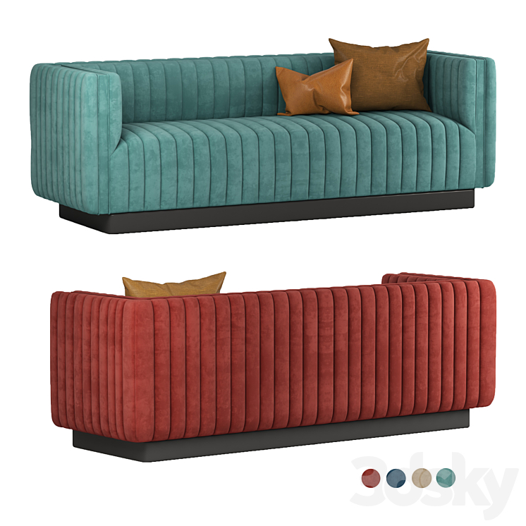 Conjure Tufted Velvet Sofa in Emerald 3DS Max - thumbnail 1