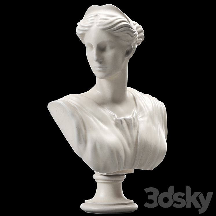 Artemis Bust Ancient Greek Goddess of Hunt 3DS Max - thumbnail 1