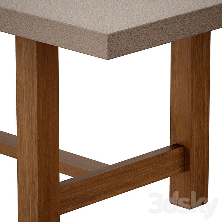 Caicos Cement Top Dining Table (Crate and Barrel) Table 3D model
