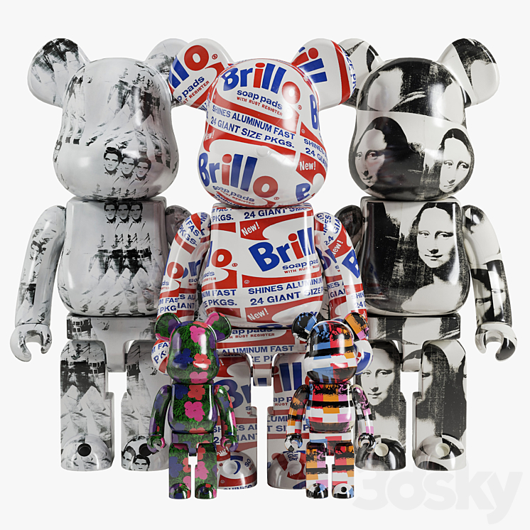 Bearbrick \/ Andy Warhol 3DS Max - thumbnail 1