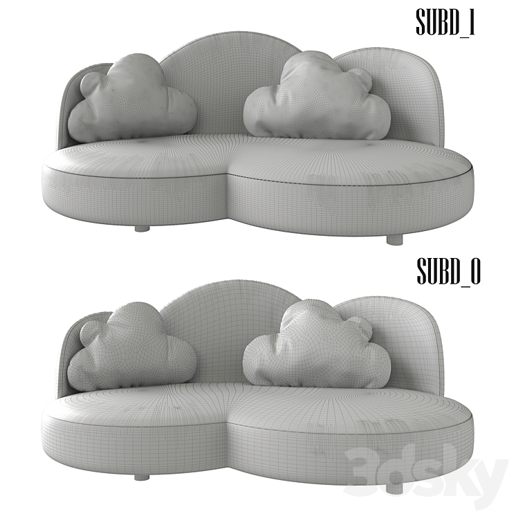 Sofa in the nursery Cloud from Haba (art.2924) 3DS Max - thumbnail 2