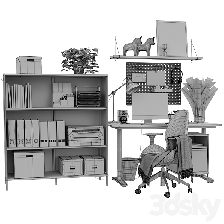 IKEA Home Office 05 Office Furniture 3D Model