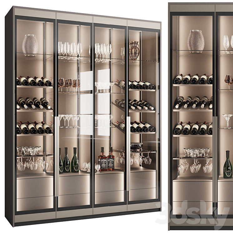 Сupboard with dishes My Design №16 3D Model