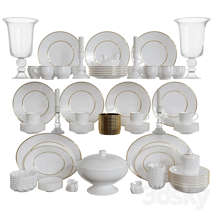 Set of Dishes 2 3DS Max - thumbnail 1