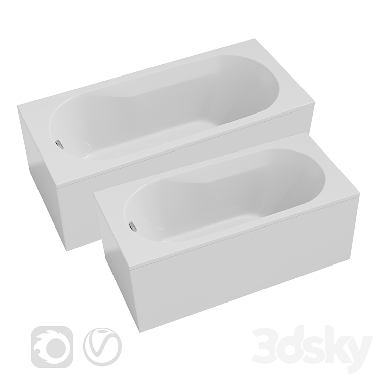 Acrylic bathtub Pool Spa Lena 170×75 cm 3DS Max - thumbnail 2