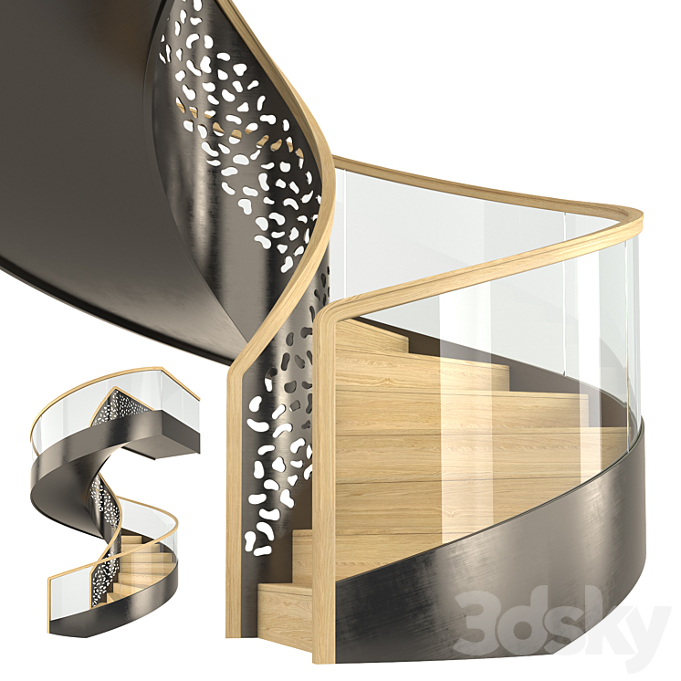 Spiral staircase 5 3D Model Free