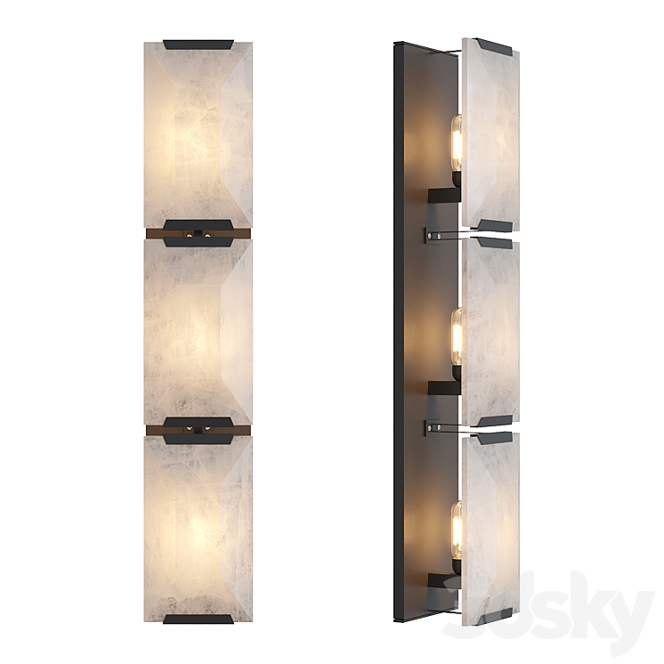 Rh Harlow Calcite Linear Sconce 3DS Max - thumbnail 1