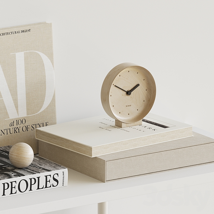 Decorative beige set 3D Model
