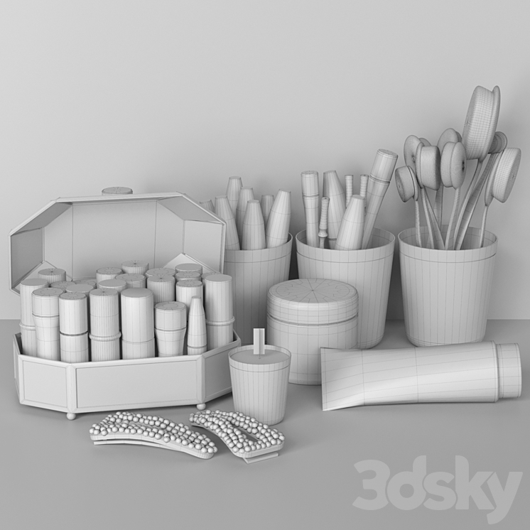 Set of cosmetics for beauty salons and stylists. Make-up 3DS Max Model - thumbnail 2