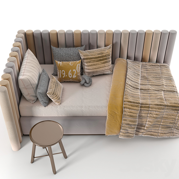 attached and day bed set30 3DS Max - thumbnail 2