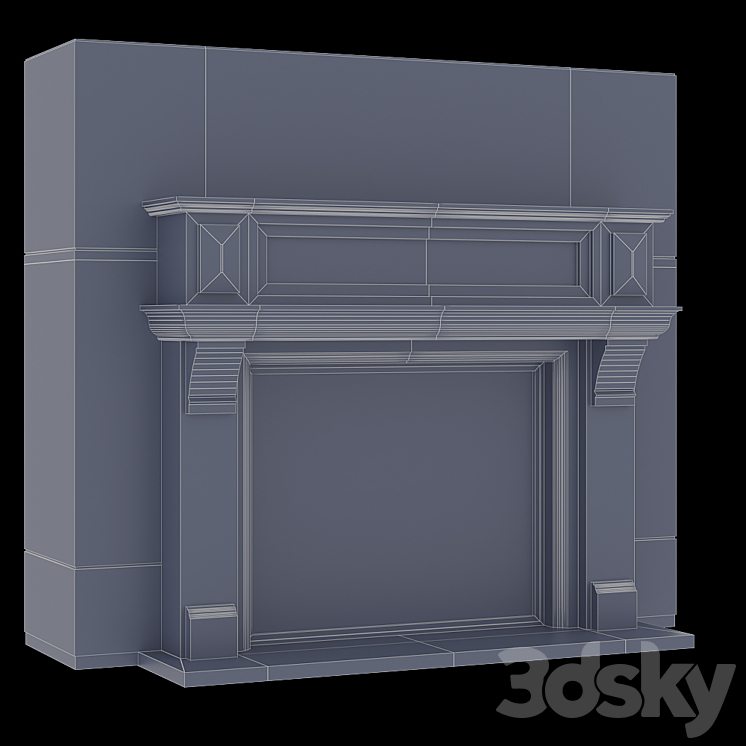 Outdoor fireplace 3DS Max - thumbnail 2