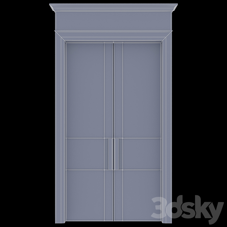 Interior door with stained glass 3D Model