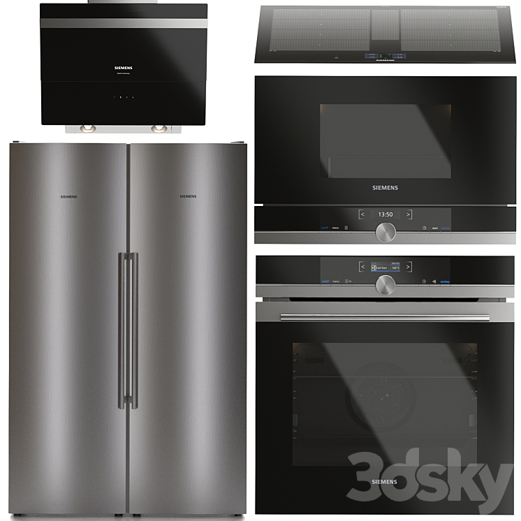 Siemens kitchen appliances set 4 3DS Max Model - thumbnail 1