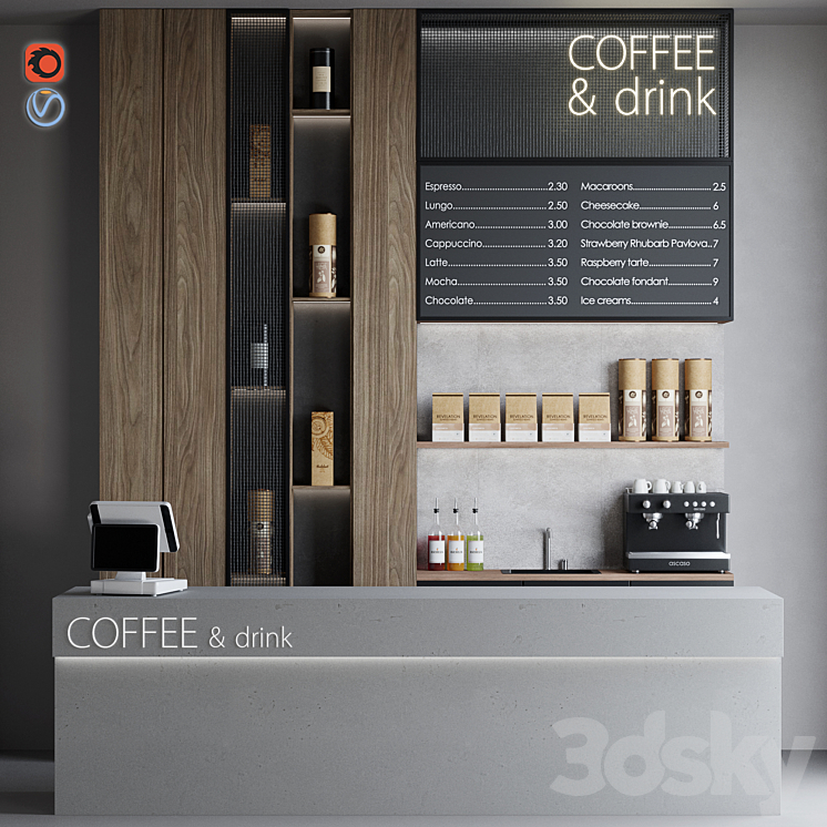 Coffeeshop 1 Coffee and drink 3D Model