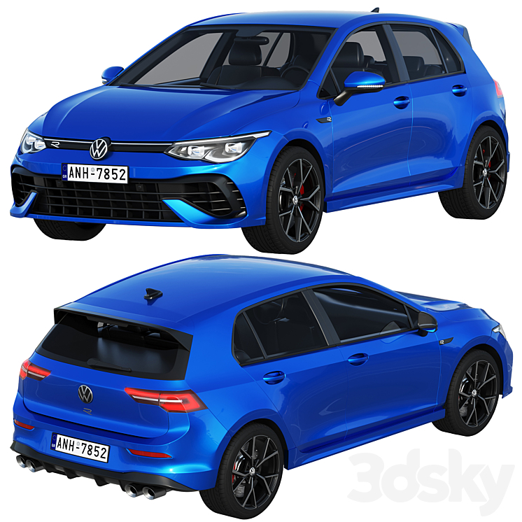 Volkswagen Golf 8 R 2022 3D Model