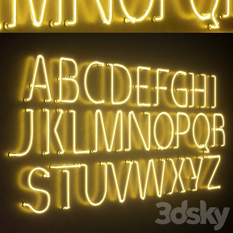 Light modules. Set 25. Neon Alphabet 3DS Max - thumbnail 2