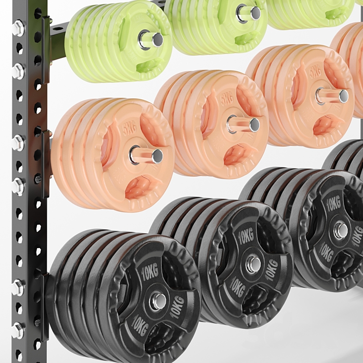 Gym Tools Fitness Body Building Set 09 3D Model Free