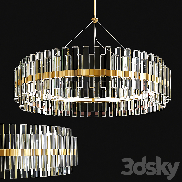 Phoebe Round LED Crystal Chandelier Collection 3D Model