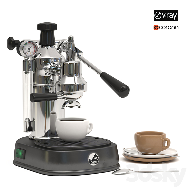 La Pavoni Professional Coffee Machine-PBB16 3DS Max - thumbnail 1