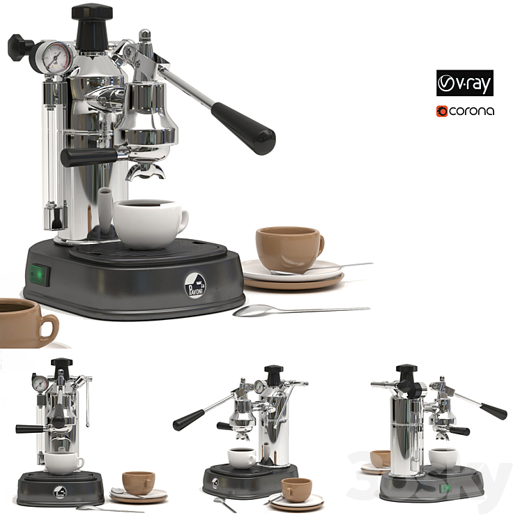 La Pavoni Professional Coffee Machine-PBB16 3DS Max - thumbnail 2