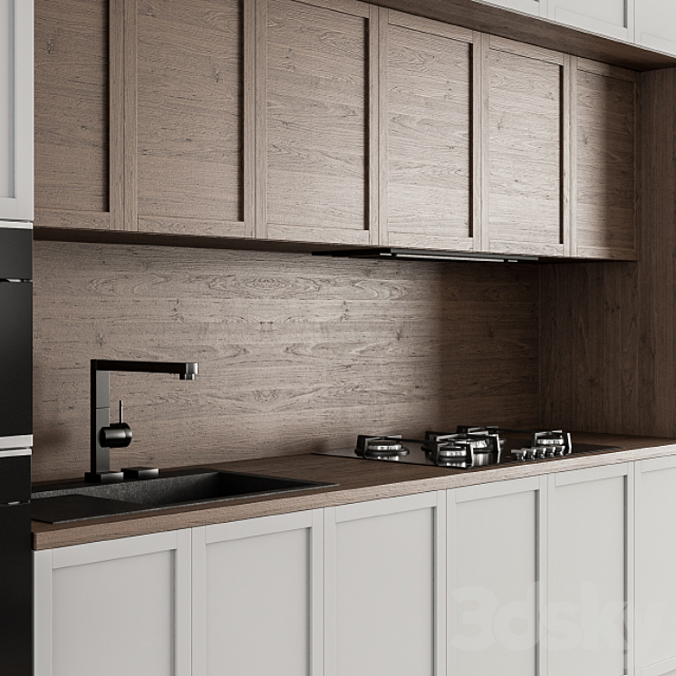 Kitchen Neo Classic – White and Wood 30 3DS Max - thumbnail 2