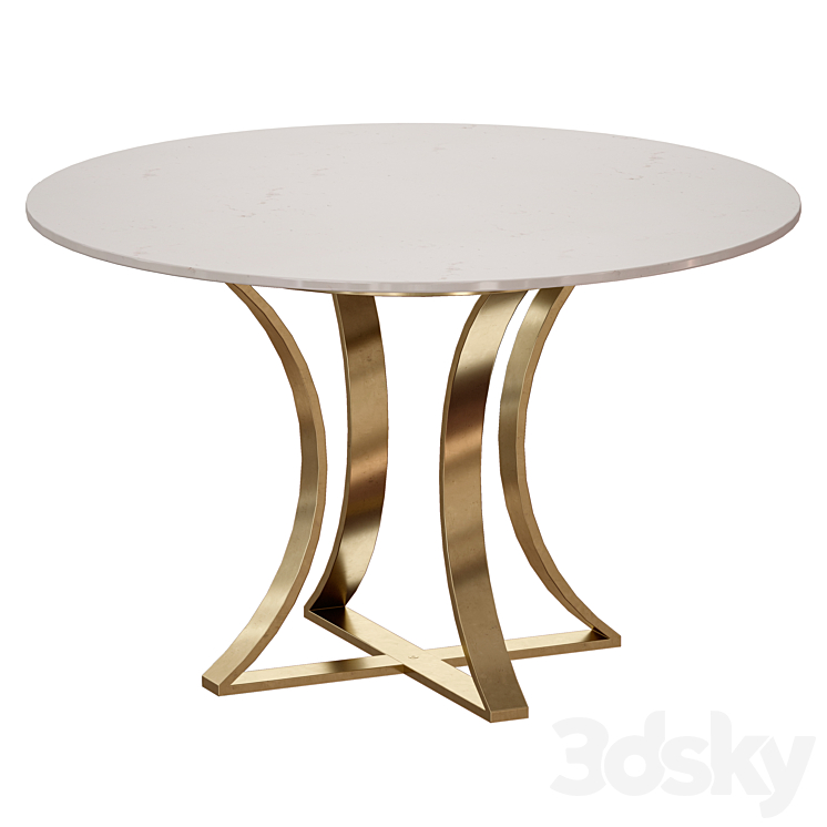 “Damen 48 “”White Marble Top Dining Table (Crate and Barrel)” 3DS Max - thumbnail 1