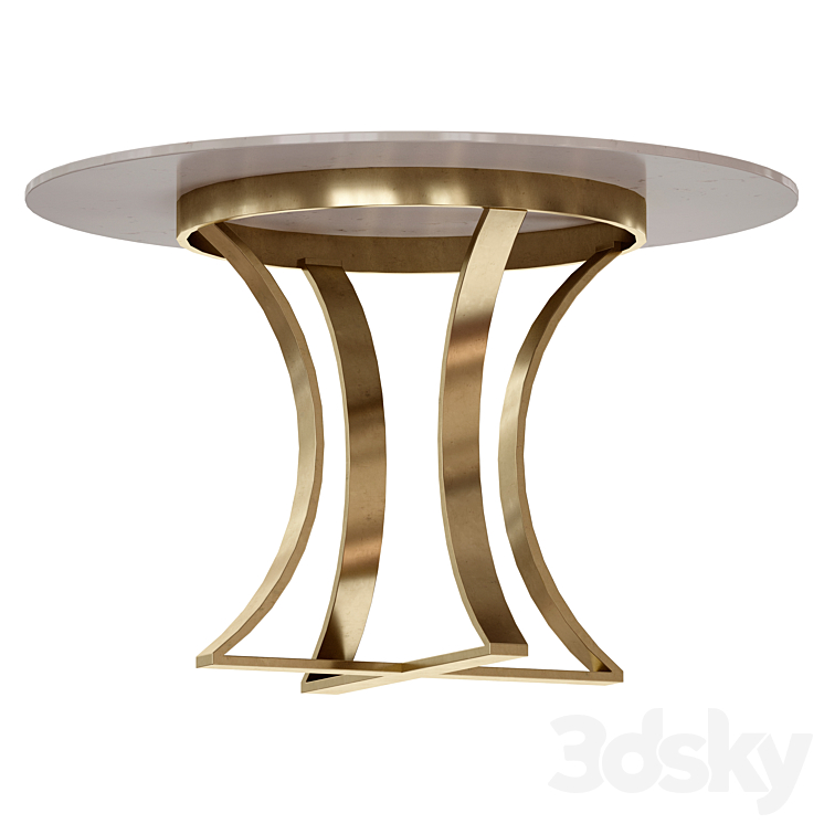 “Damen 48 “”White Marble Top Dining Table (Crate and Barrel)” 3DS Max - thumbnail 2
