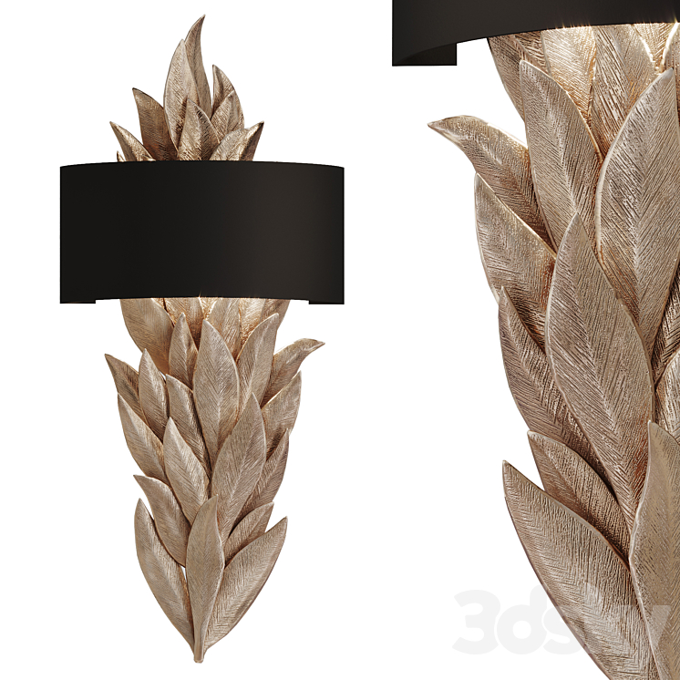 Leaf shaped wall lamp EVO S 3DS Max - thumbnail 1
