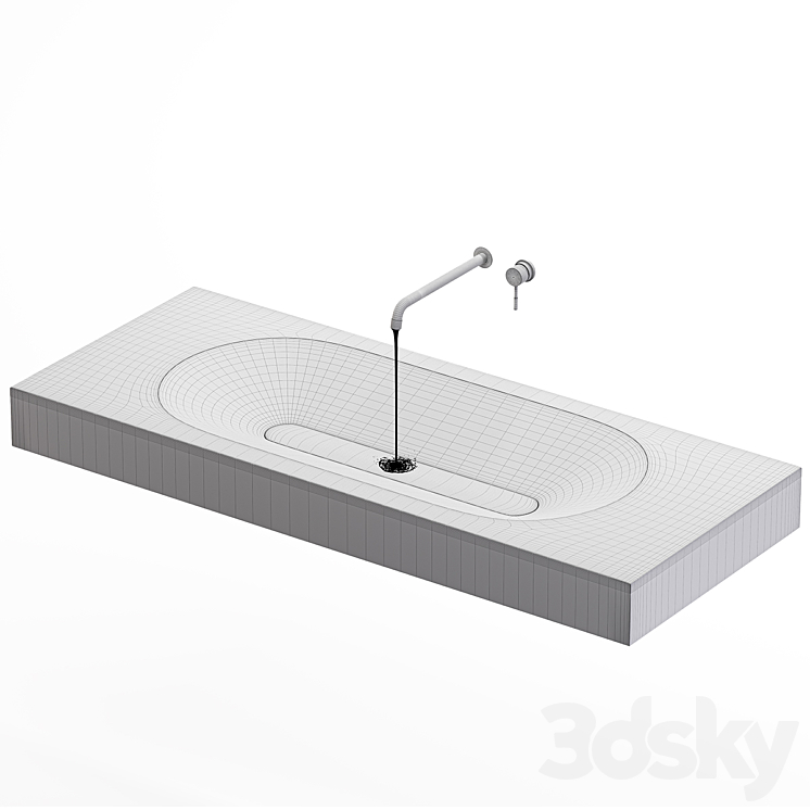 Benitier Built Sink 3DS Max - thumbnail 2
