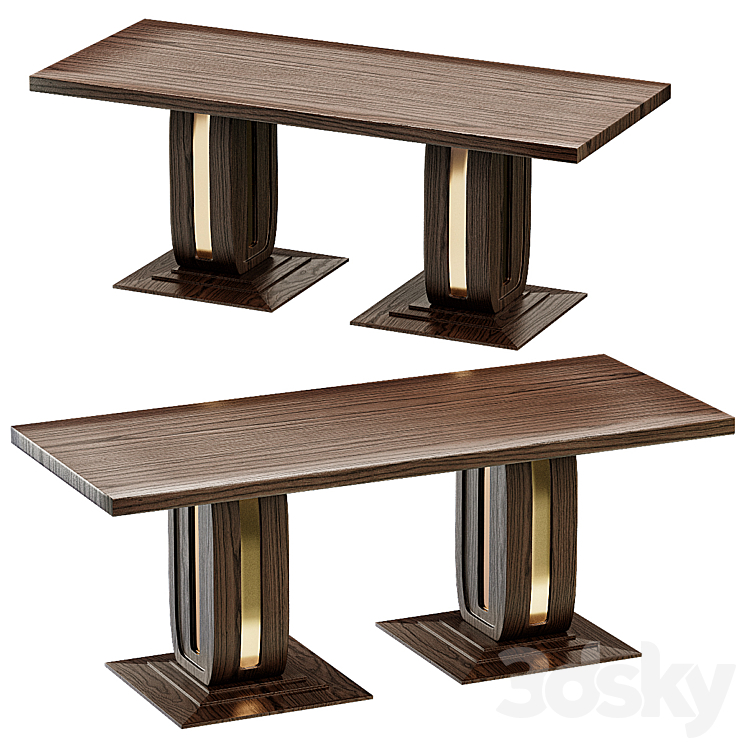 Beekman dining table 3DS Max Model - thumbnail 1