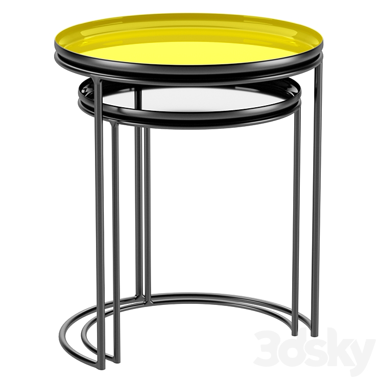 Set of 2 round coffee tables Tivara 3D Model