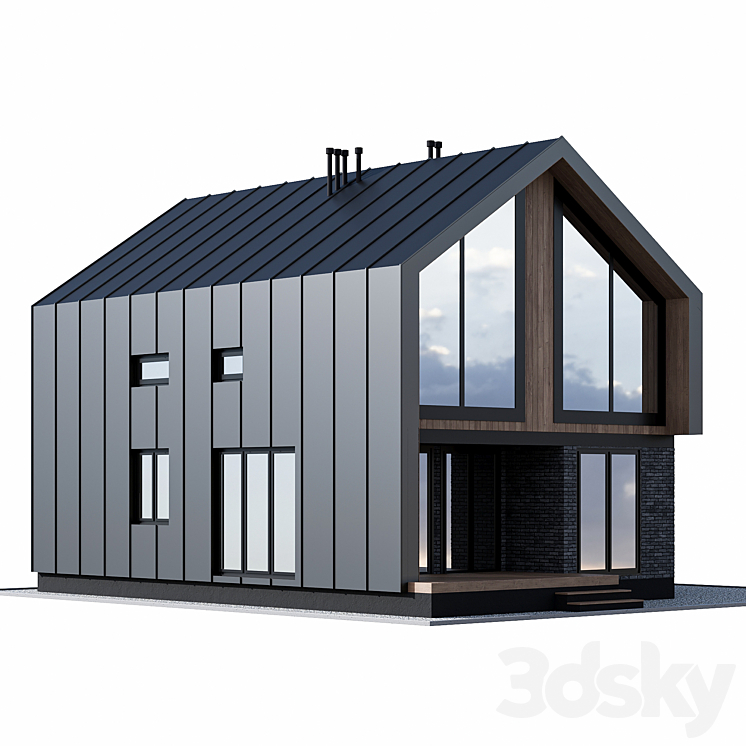 Barnhouse with carport 3DS Max - thumbnail 2
