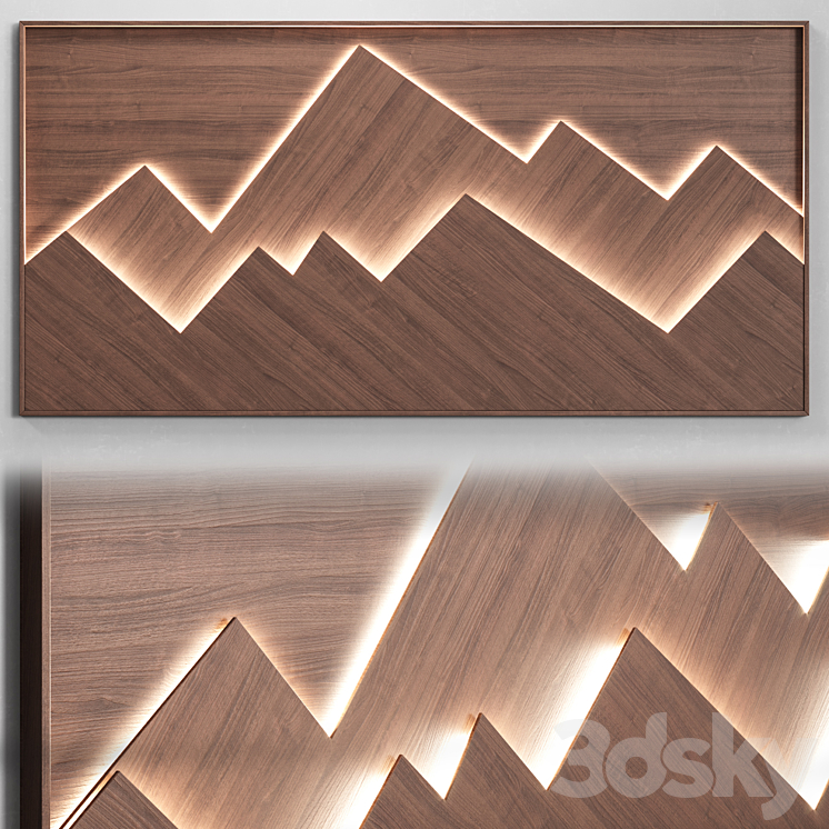 Mountains wall panel 3DS Max - thumbnail 2